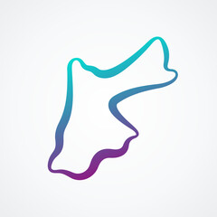 Fototapeta premium Jordan - Outline Map