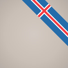 Corner ribbon flag of Iceland