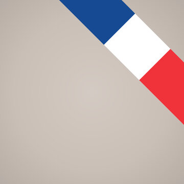 Corner ribbon flag of France