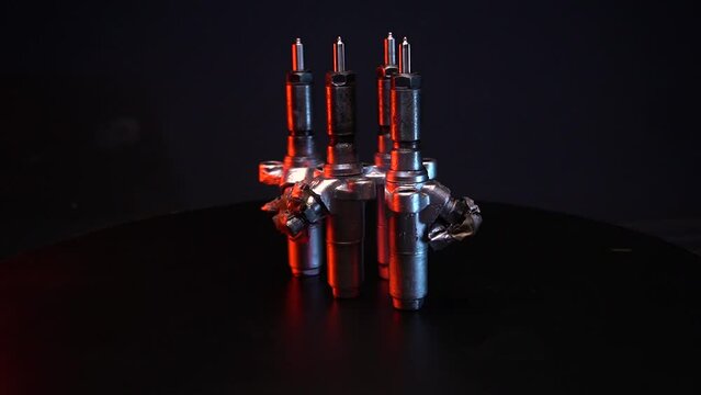 old high pressure diesel injectors after repair and adjustment