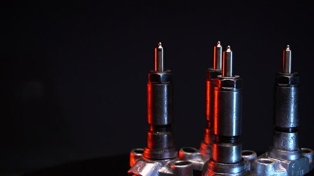 old high pressure diesel injectors after repair and adjustment