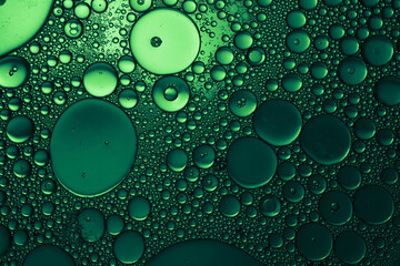 water drops on green glass, cold drink background