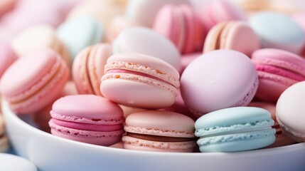 Obraz premium macaroons on a wooden table