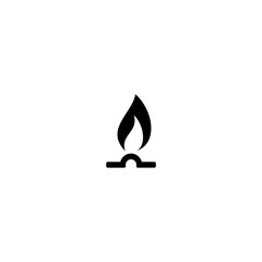 Gas flame icon isolated on white