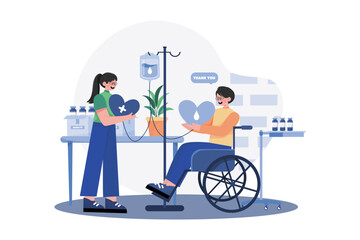 People donate blood to charity