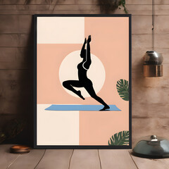Yoga Class Poster Blank Template, Let's Meditate and Be Zen Mood