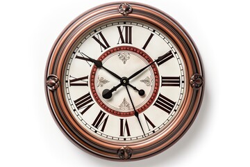 Timeless elegance. Closeup of isolated classic alarm clock on white background