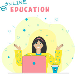 online education, school, university, training, student, girl, boyfriend, laptop, business, design