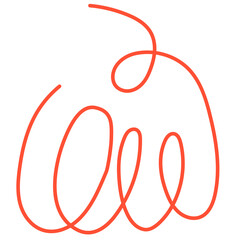 Pumpkin linear illustration. One line of autumn pumpkin.