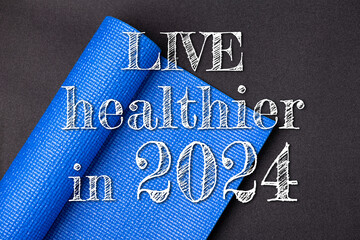 New year 2024 resolutions healthy lifestyle and sport. Live healthier in 2024. Motivation sport...