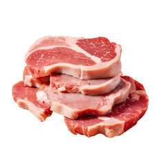 Obraz premium Isolated closeup of large pork steak on transparent background