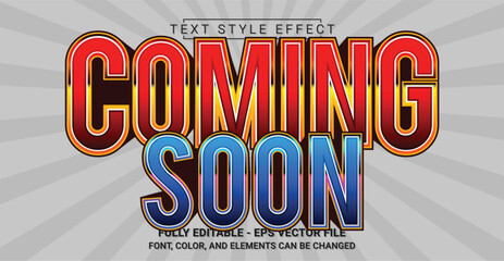 Coming Soon Text Style Effect. Editable Graphic Text Template.