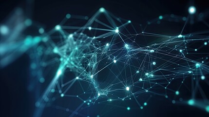 Abstract tech background with lines and nodes interconnected