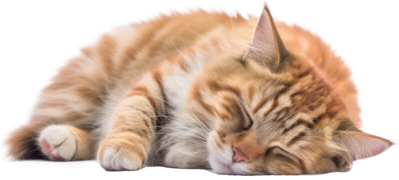 Sleeping cat with transparent background