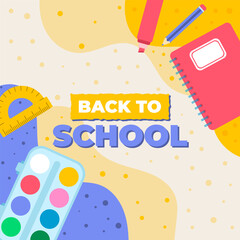 Back to school illustration vector background, banner, poster
