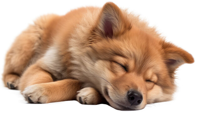  Sleeping dog with transparent background. Generative AI 4
