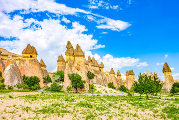 Fototapeta na wymiar Place in Cappadocia-Fairy Chimneys (Pasabag Valley).
