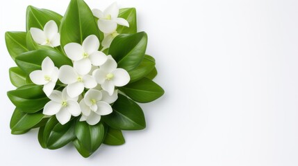 Closeup of white Hoya flowers isolated on the white background