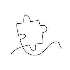 Continuous Line Of puzzle Illustration 