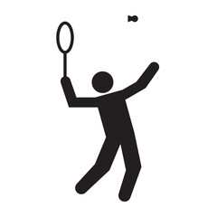 Badminton icon. Olympic athlete icon.
