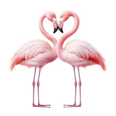 pink flamingo looking isolated on white