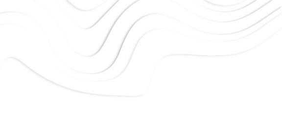 White paper cut background. Abstract realistic papercut decoration textured with wavy layers, paper cut topography vector art background banner texture website template.