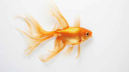 Goldfish isolated on a neutral background.

Generative AI.