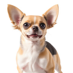 Obraz premium Cute chihuahua puppy on white background. Generative AI