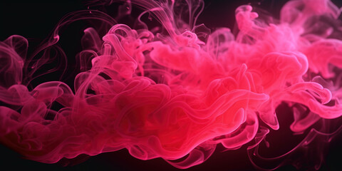 Fototapeta premium Pink Color Neon Liquid Smoke Very Detailed Abstract Background AI Generative