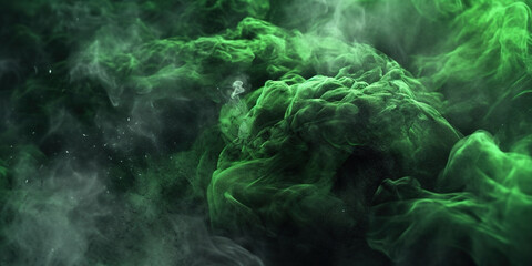 Dense Lush Green Liquid Smoky Abstract Foggy Background Generative AI