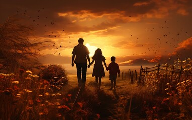 Happy family, generative ai