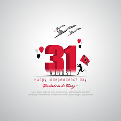 Vector illustration of Trinidad and Tobago Independence Day social media story feed mockup template