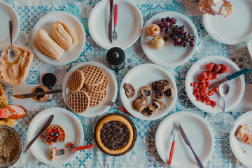 view of breakfast table flat layer