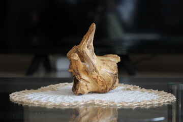 A piece of wood used as a natural home decor