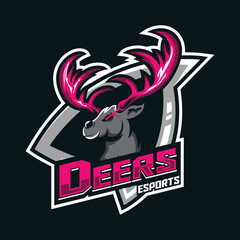 Deers Esports Gaming Mascot Logo Template Design deer head mascot esport logo design character