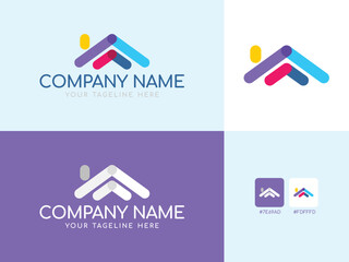 Logo template real estate, apartment, condo, house, rental, business. brand, branding, logotype, company, corporate, identity. Clean, modern and elegant style design