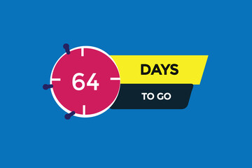 64 days, left countdown to go one time template,64 day countdown left banner label button  
