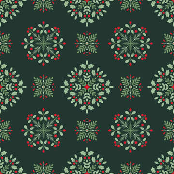 Vector Christmas Ornaments Seamless Pattern