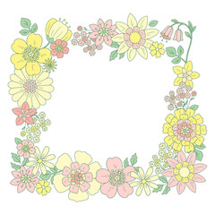 Vector floral square frame for your design