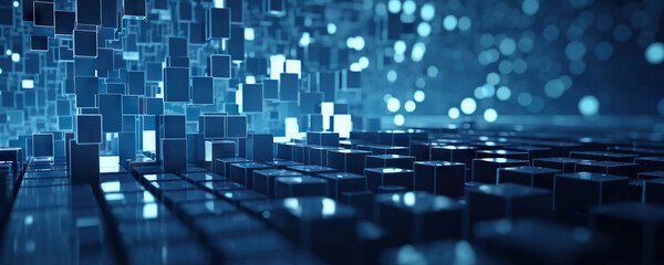 Abstract digital background. Can be used for technological processes, neural networks and AI, digital storages, sound and graphic forms, science, education, etc.