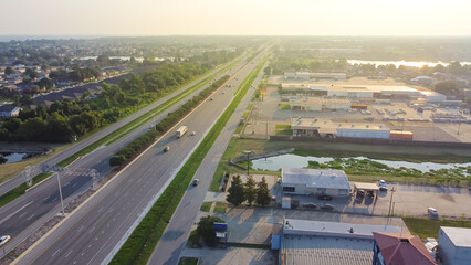 Interstate Highway I-10 along Little Woods and Read Boulevard East urban neighborhoods in New...