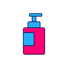 Filled outline Hand sanitizer bottle icon isolated on white background. Disinfection concept. Washing gel. Alcohol bottle for hygiene. Vector