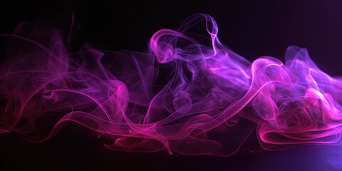 Very Detailed of Purple Color Neon Liquid Smoke Abstract Background AI Generative