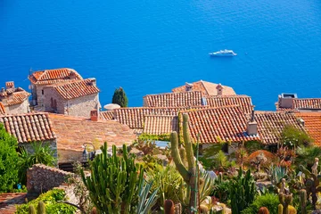 Poster Famous Village Eze in french riviera, France © santosha57