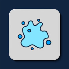 Filled outline Paint spray icon isolated on blue background. Vector