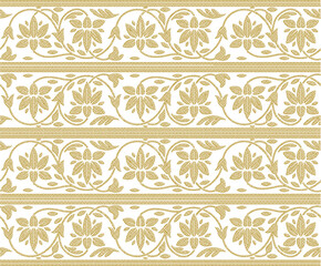 Vector sketch illustration of traditional classic vintage golden motif baground pattern design