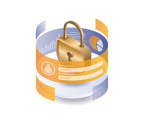 Analysis data security padlock