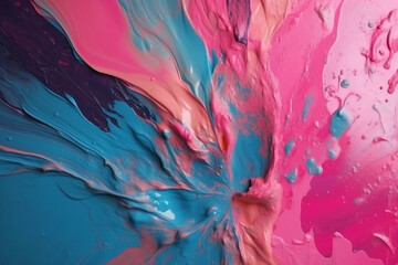 paint texture pink and blue splash abstract
