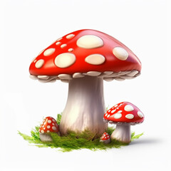 Obraz premium Fly agaric on a white background