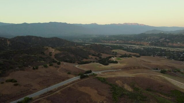 Aerial View of Ranches near Oak View, Ventura County, California